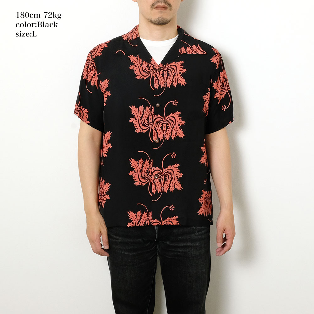 SUN SURF サンサーフ SS39412 半袖 レーヨン ハワイアンシャツ - CORAL
