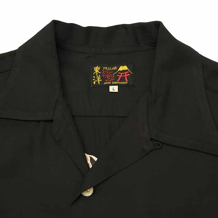 東洋テイラー　オレンジ色 ボタンシャツ 日本 鷲刺繍 tyom01681_1.jpg