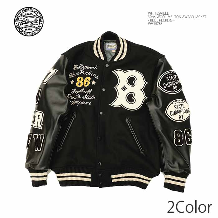 ダ―クブルーのスタジャン サイズ 36ホワイツビル(美品·ほぼ新品) WHITESVILLE - 新品 ホワイツビル × テーラー東洋 蛇髑髏 スタジャン