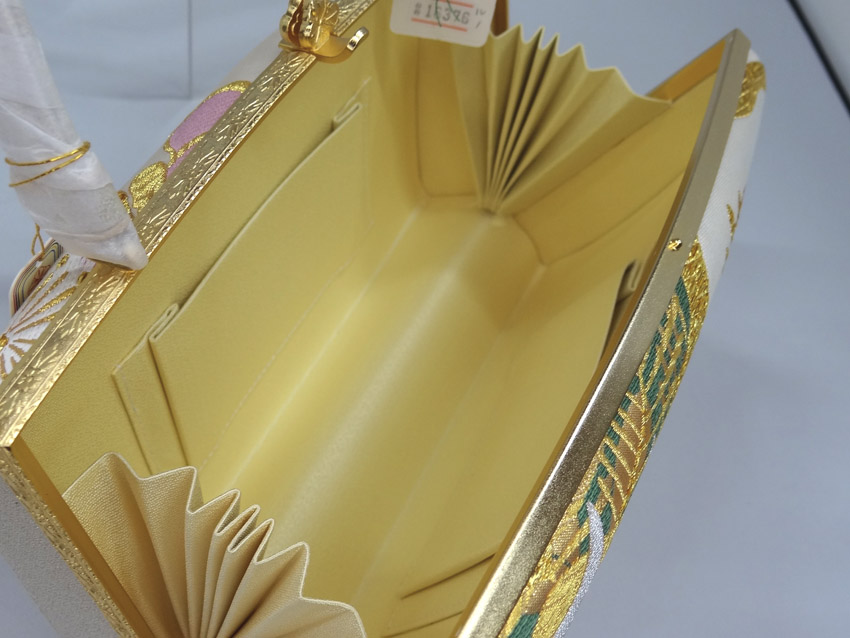 正絹帯地草履バックセット　ゆったりＬＬサイズ 草履バッグセット 菊之好 振袖用 正絹唐織帯地2 本革Lサイズ草履 お