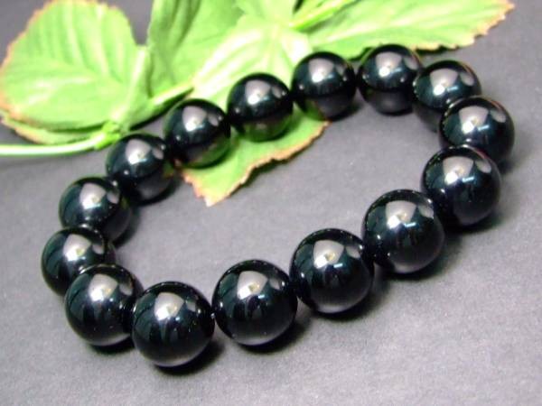 ≪g3-115≫○モリオン○14mm○A○ブレスレット○鑑別済・本物保証