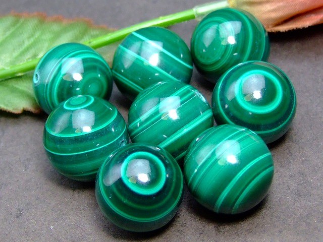 天然石 パワーストーン g3-627S 1粒売り 5A 16mm 天眼マラカイト 孔雀