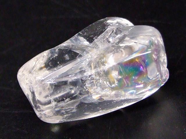 天然石 パワーストーン 68824 虹入り 水晶 原石 穴なし 28mm×16mm 1個