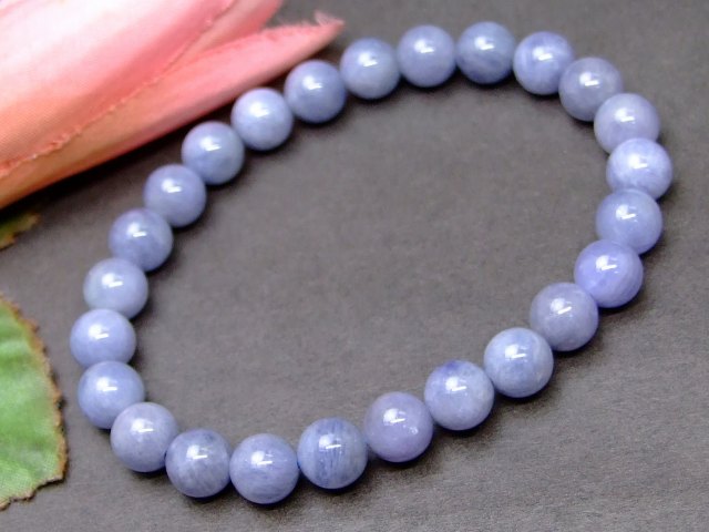 天然石 パワーストーン 63778 鑑別書付き タンザナイト 8mm AA