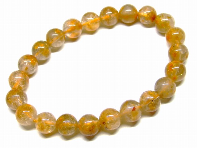天然石 パワーストーン 65689 菊花タイチンルチルクォーツ 針水晶 8mm