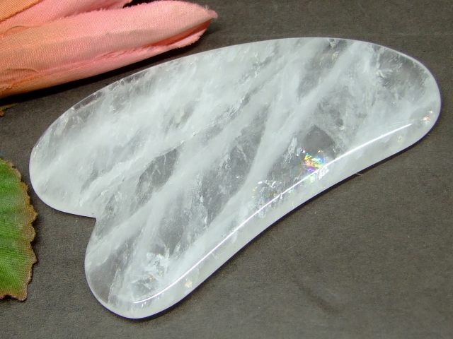 56649 アイリス ホワイトファントム 水晶 クォーツ 虹入り 17mm AAA 1