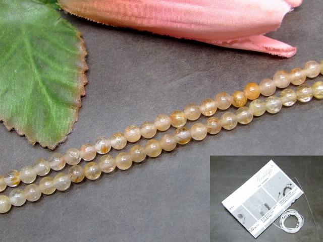 天然石 パワーストーン 64257 タイチン入り ルチルクォーツ 針水晶 4mm