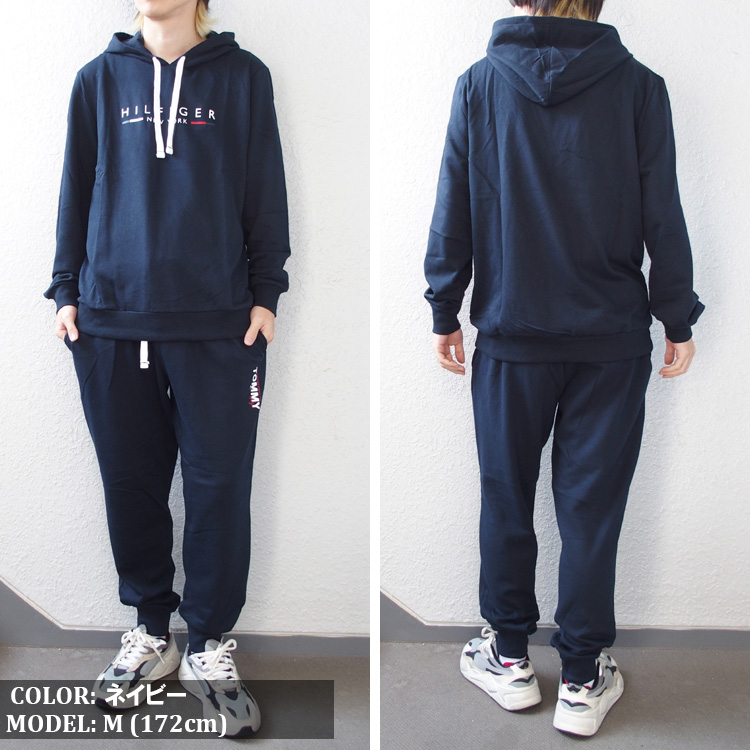 新品【トミーヒルフィガー】 上下セット スウェット ジップブルゾン パンツ M TOMMY HILFIGER（トミー・ヒルフィガー） セットアップ スウェット