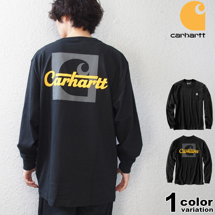 Carhartt カーハート Tシャツ 長袖 ロンT ポケットTシャツ バックプリント ルーズフィット メンズ トップス