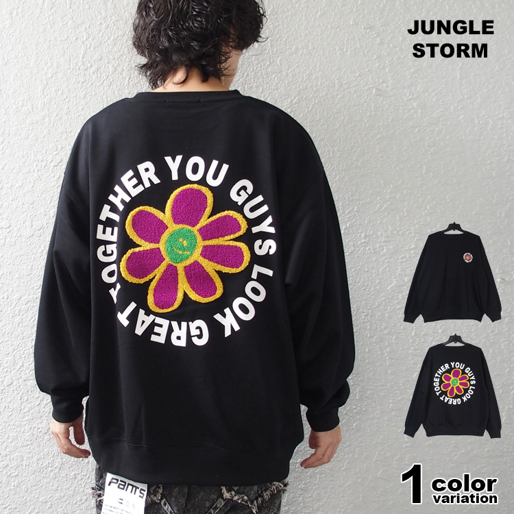 Jungle Storm スウェット トレーナー フラワーロゴ 花 メンズ