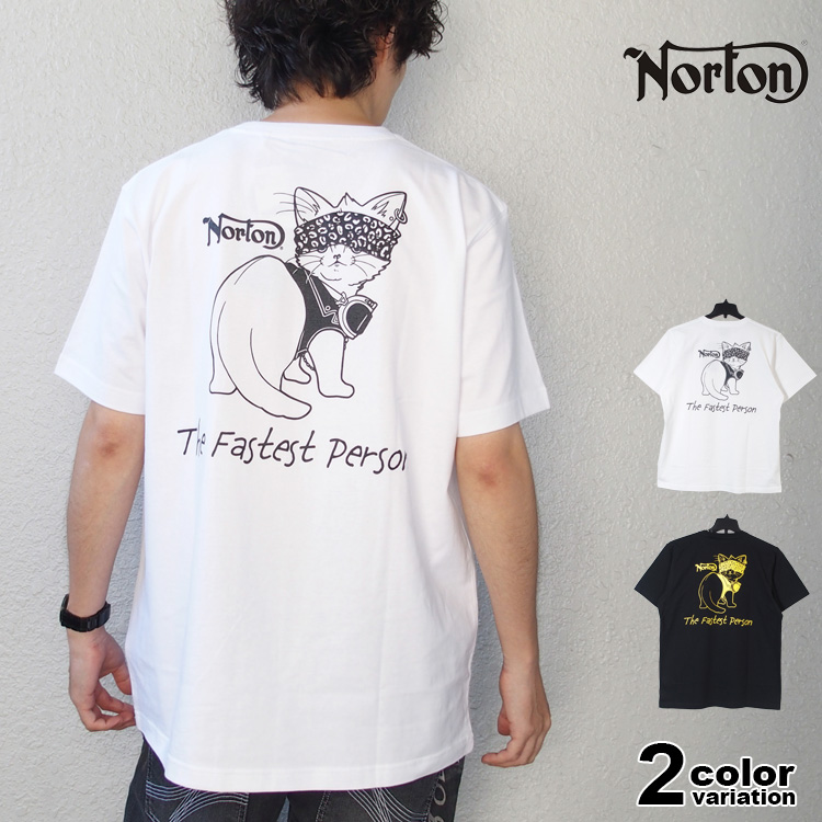 NORTON ノートン Tシャツ 半袖 JAPAN加工 ルックバック PUNK CAT Tシャツ メ...