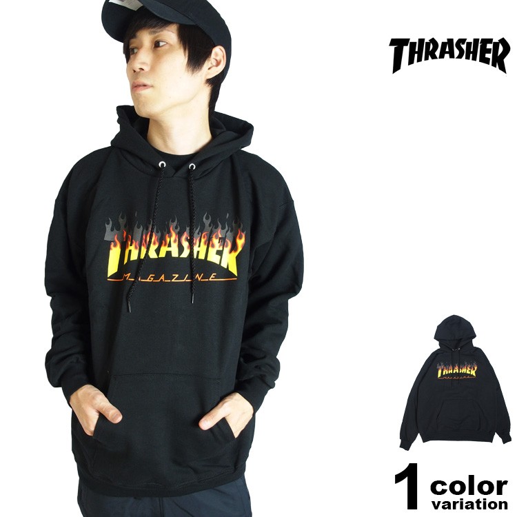 スラッシャー THRASHER パーカー スウェット プルオーバー メンズ フレイムロゴ BBQ H...