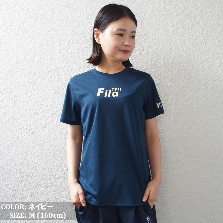 FILA 半袖 Tシャツ レディース 冷感 吸水 吸熱 UV対策 ドライフィット トレーニングシャツ...