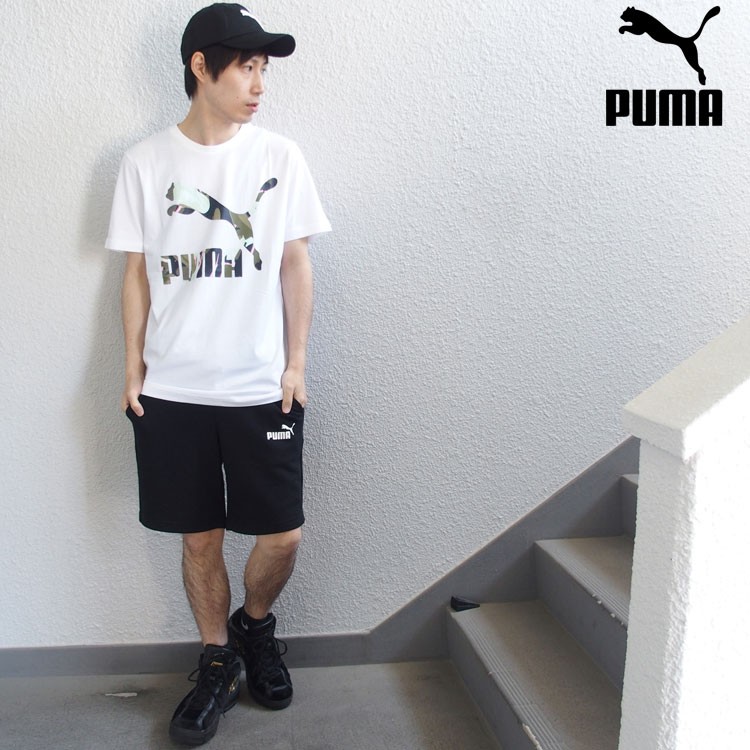 PUMA プーマ Tシャツ 半袖 CLASSICS ロゴ SS Tシャツ メンズ 大きいサイズ対応 トップス 迷彩柄