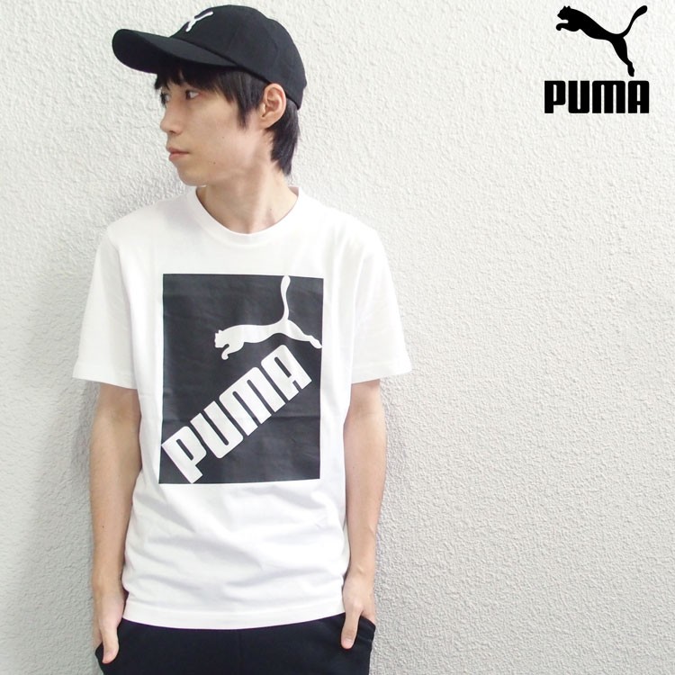 PUMA プーマ Tシャツ 半袖 BIG LOGO ボックスロゴ メンズ 大きいサイズ対応 トップス