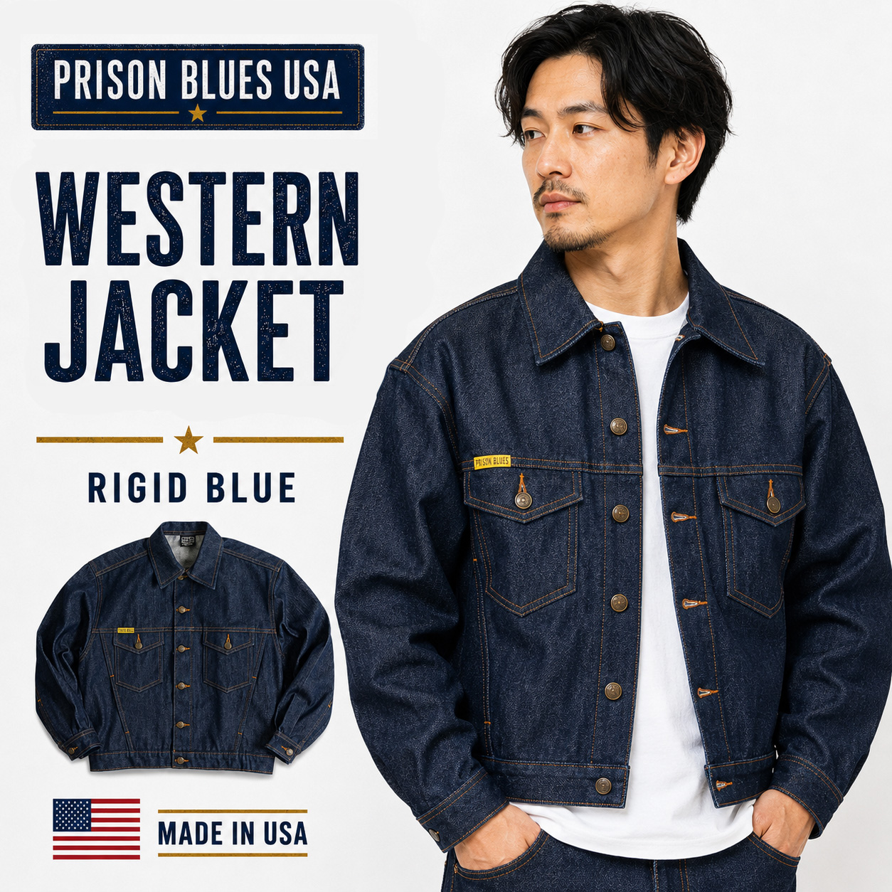 PRISON BLUESデニムジャケット PRISON BLUES（プリズンブルース） デニムジャケット WESTERN JACKET