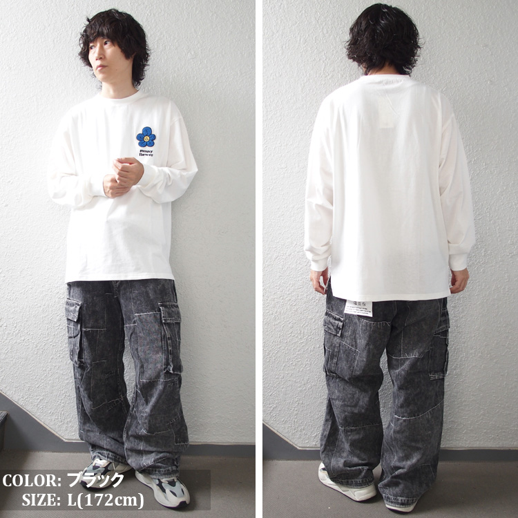 ツモリチサト　16AW パッチワークワイドデニム　裾ジップ　インディゴ ツモリチサト 16AW パッチワークワイドデニム 裾ジップ インディゴ