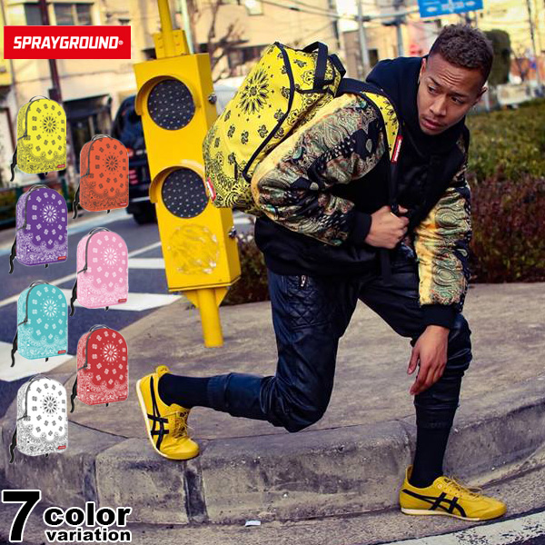 大人気【SPRAYGROUND】ブラック黄色ロゴ バックパック ~関税込~ SPRAY GROUND スプレーグラウンド バックパック リュック