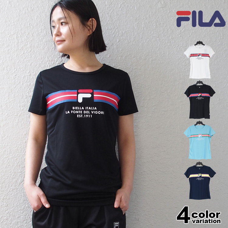 FILA 半袖 Tシャツ レディース 吸水速乾 UV対策 ドライ フィット トレーニングシャツ ラン...