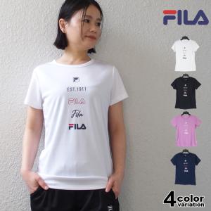 FILA フィラ 半袖 Tシャツ レディース 吸水速乾 UV対策 吸汗 ドライ フィット トレーニン...