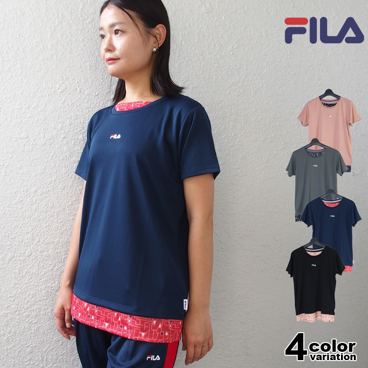 FILA（フィラ） 半袖 Tシャツ レディース 吸水速乾 UV対策 吸汗 ドライ