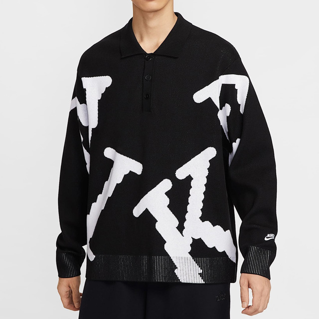 ナイキ ニット ポロ NIKE Sportswear Club Mens Rugby Top ラグビートップ ラグビーシャツ ルーズフィット ゆったり メンズ レディース HV1437 NIKE（ナイキ） ラグビートップ ニット ポロ ラグビーシャツ ルーズ