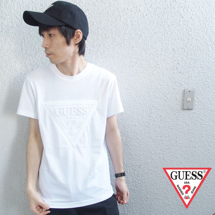 GUESS ゲス Tシャツ 半袖 エンボス ロゴ EMBOSS LOGO TEE メンズ