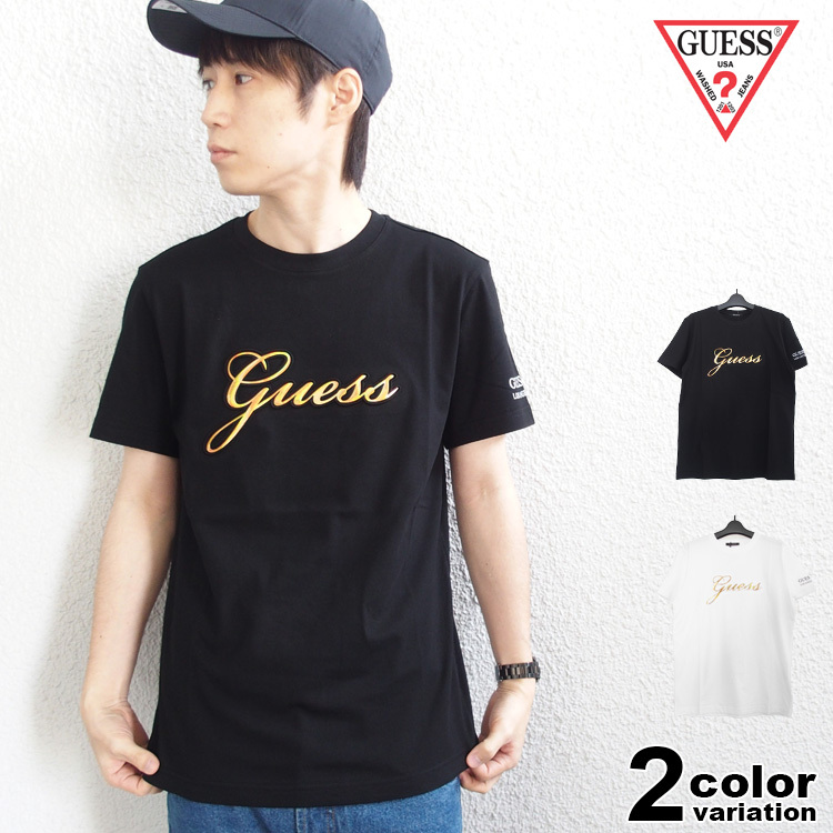 激レア GUESS ゲス Tシャツ 半袖 メンズ レディース 筆記体 立体