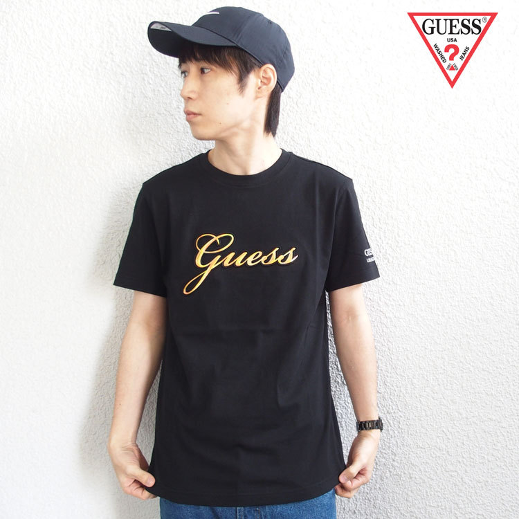 激レア GUESS ゲス Tシャツ 半袖 メンズ レディース 筆記体 立体 ロゴ