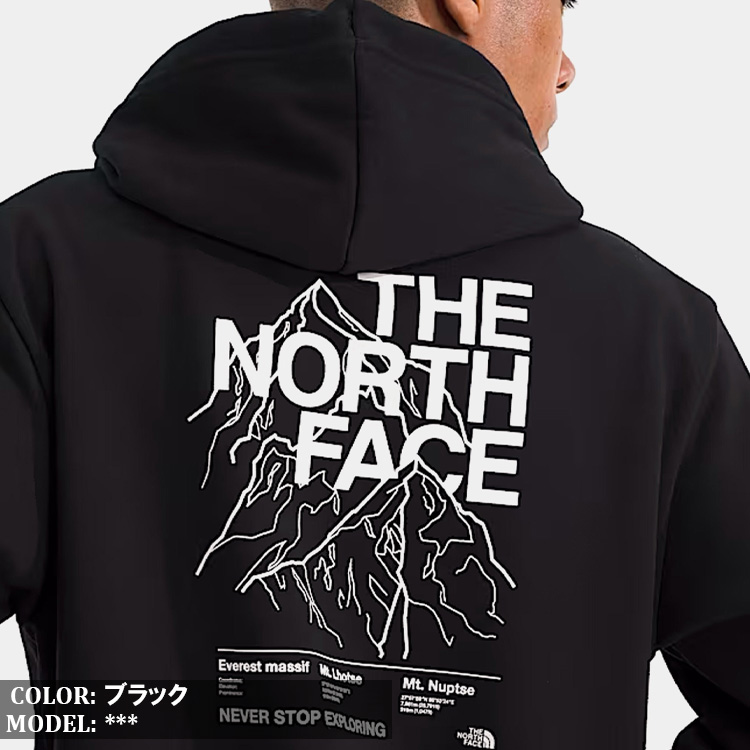 ノースフェイス 2トーン プリント スウェット パーカー プルオーバー 裏起毛 North Face - ノースフェイス プリント スウェット フード パーカー