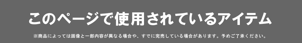 ▼着用アイテム一覧