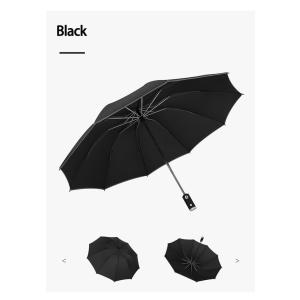 傘 折りたたみ傘 逆さ傘 LEDラート付き 逆向き 晴雨兼用 自動開閉 シンプル ビジネス 紳士用 ...