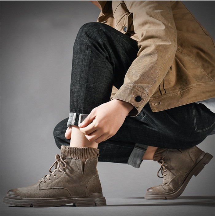 が大特価 おしゃれ 紳士靴 スエード 裏起毛 革靴 カジュアルシューズ ショートブーツ メンズ ブーツ 秋冬 復古 シューズ 本革 靴 ニット 春 その他ブーツ サイズ 適応足長さ24cm Michiganestateplanning Com