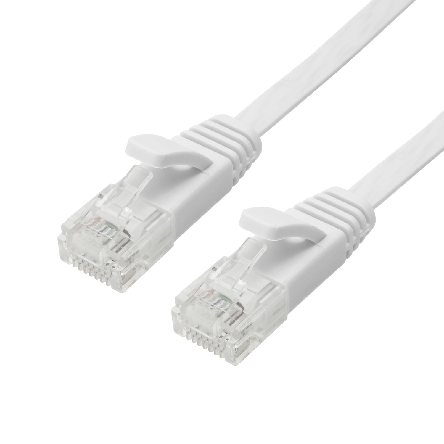 フラット LANケーブル 0.7m CAT6A 10Gbps対応 ブラック/ホワイト ツメ