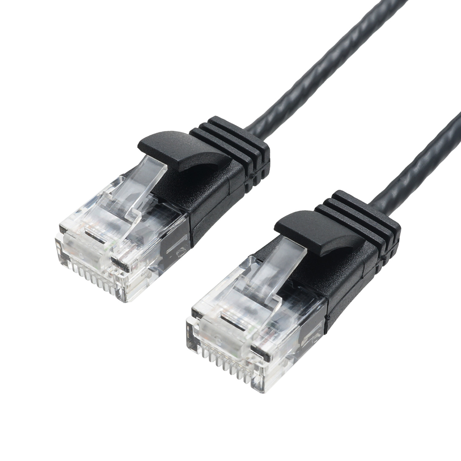 スリム LANケーブル 0.7m CAT6A 10Gbps対応 ブラック/ホワイト ツメ