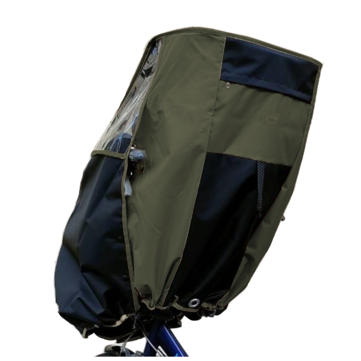 自転車 チャイルドシート レインカバー ツートン カラー  HIRO(ヒロ) 日本製  前用 ・あと付け型 両対応   透明シート強化・強撥水加工　SCC2208-TWT-01 | ブランド登録なし | 02