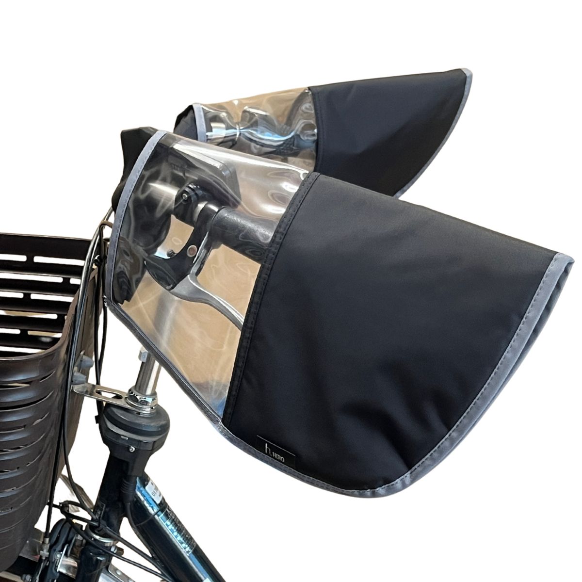 自転車 ハンドルカバー 裏起毛 ボア  撥水 防寒 防風 冬向け 簡単取り付け 電動自転車対応 ブラック hiro ヒロ 日本製  おしゃれ |  | 07