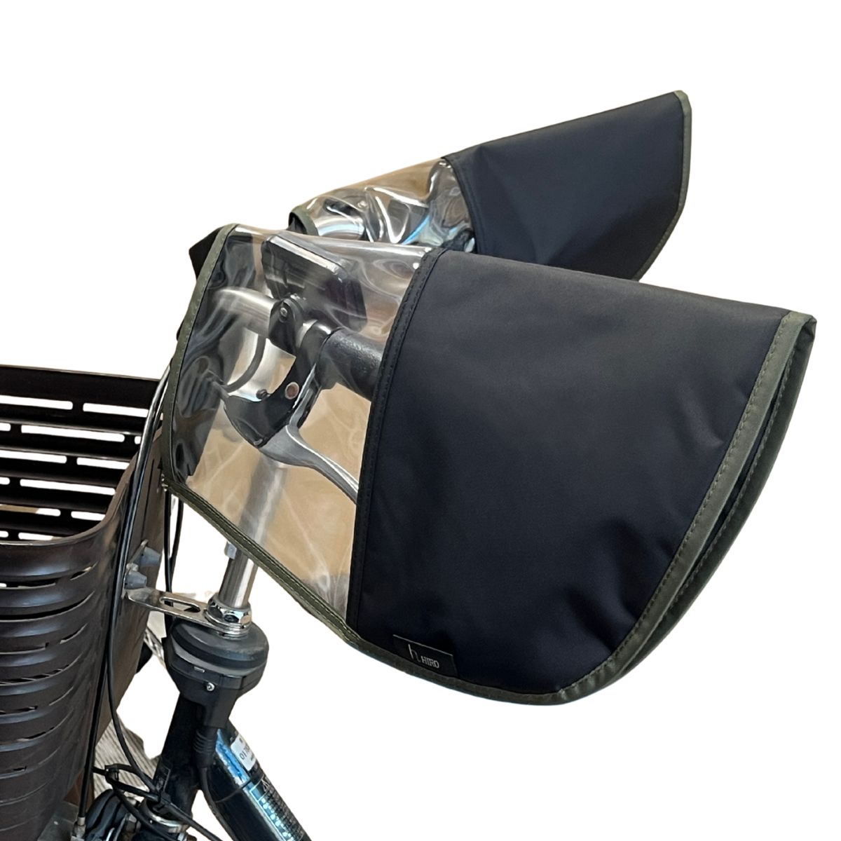 自転車 ハンドルカバー 裏起毛 ボア  撥水 防寒 防風 冬向け 簡単取り付け 電動自転車対応 ブラック hiro ヒロ 日本製  おしゃれ |  | 06