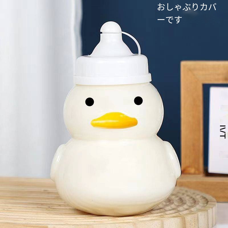 タピオカストロー付き テイクアウト ドリンクボトル おしゃれ アヒル ボトル容器 500ml あひる DUCK 銀蓋 ボトルドリンク インスタ映え 50個セット｜hirohiro-store｜04