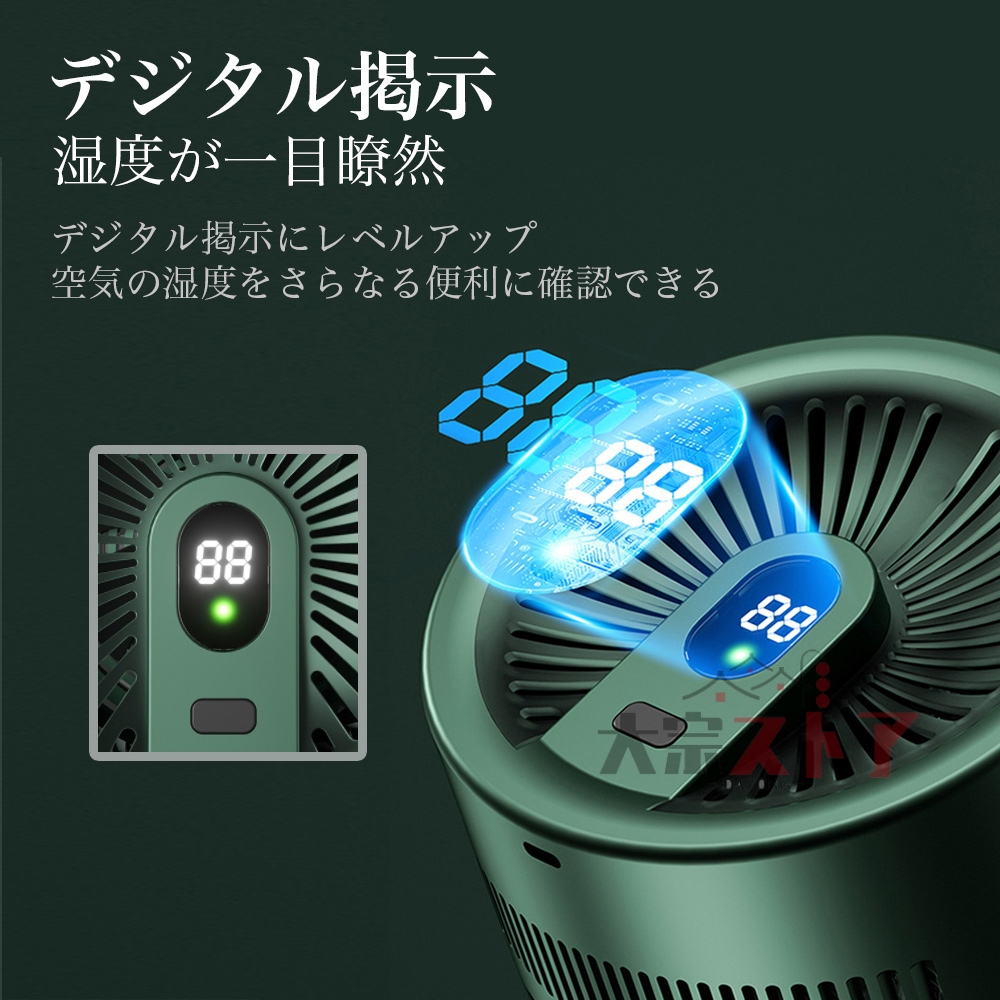 加湿器 気化式 静音 大容量 上部給水 2L 最大15畳 3重除菌 USB 360