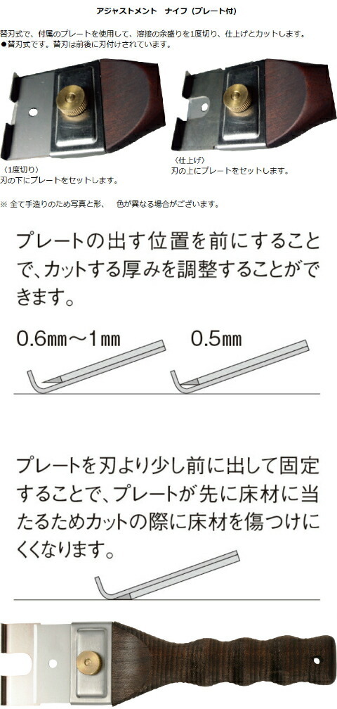 広島工具 アジャストメントナイフ（プレート付） : 391-46 : 広島工具