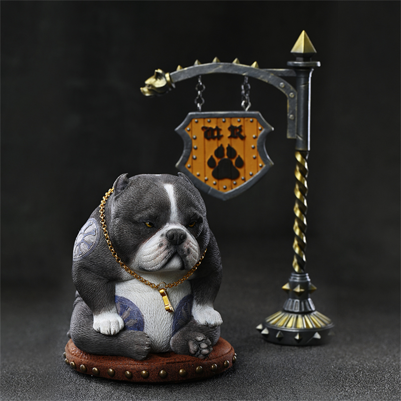 JXK&Coming アメリカン・ブリー 犬 動物 リアル フィギュア 樹脂 プラモデル プレミアム おもちゃ 模型 9cm オリジナル スタチュー プレゼント 置物｜hirosyou｜05