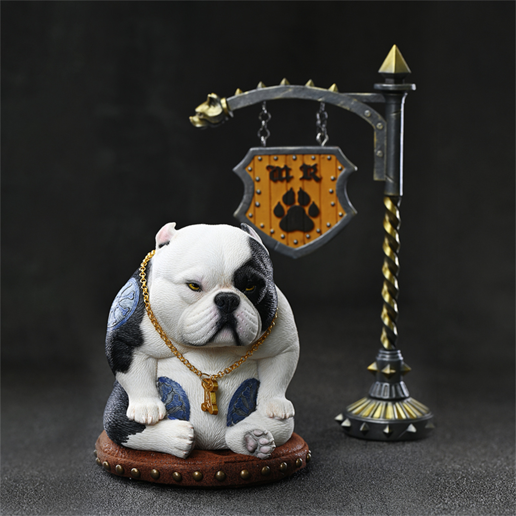 JXK&Coming アメリカン・ブリー 犬 動物 リアル フィギュア 樹脂 プラモデル プレミアム おもちゃ 模型 9cm オリジナル スタチュー プレゼント 置物｜hirosyou｜06