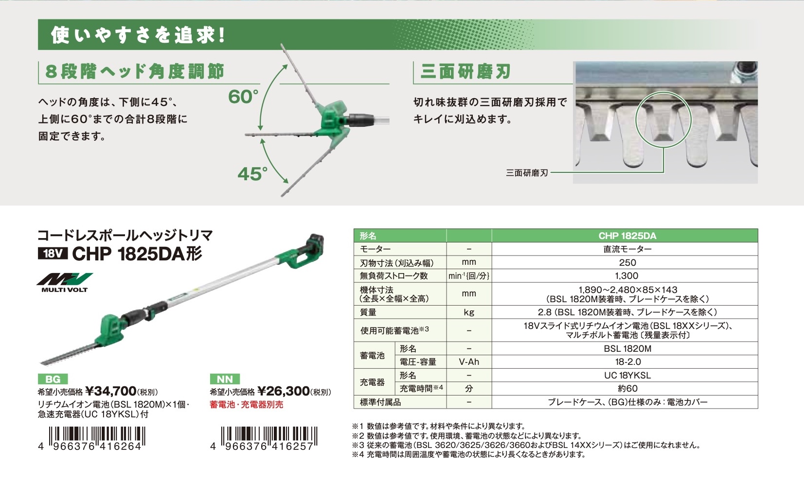 HiKOKI 高枝切り鋸 CSP-1820DA（BG） コードレスポールソー：CSP1820DA