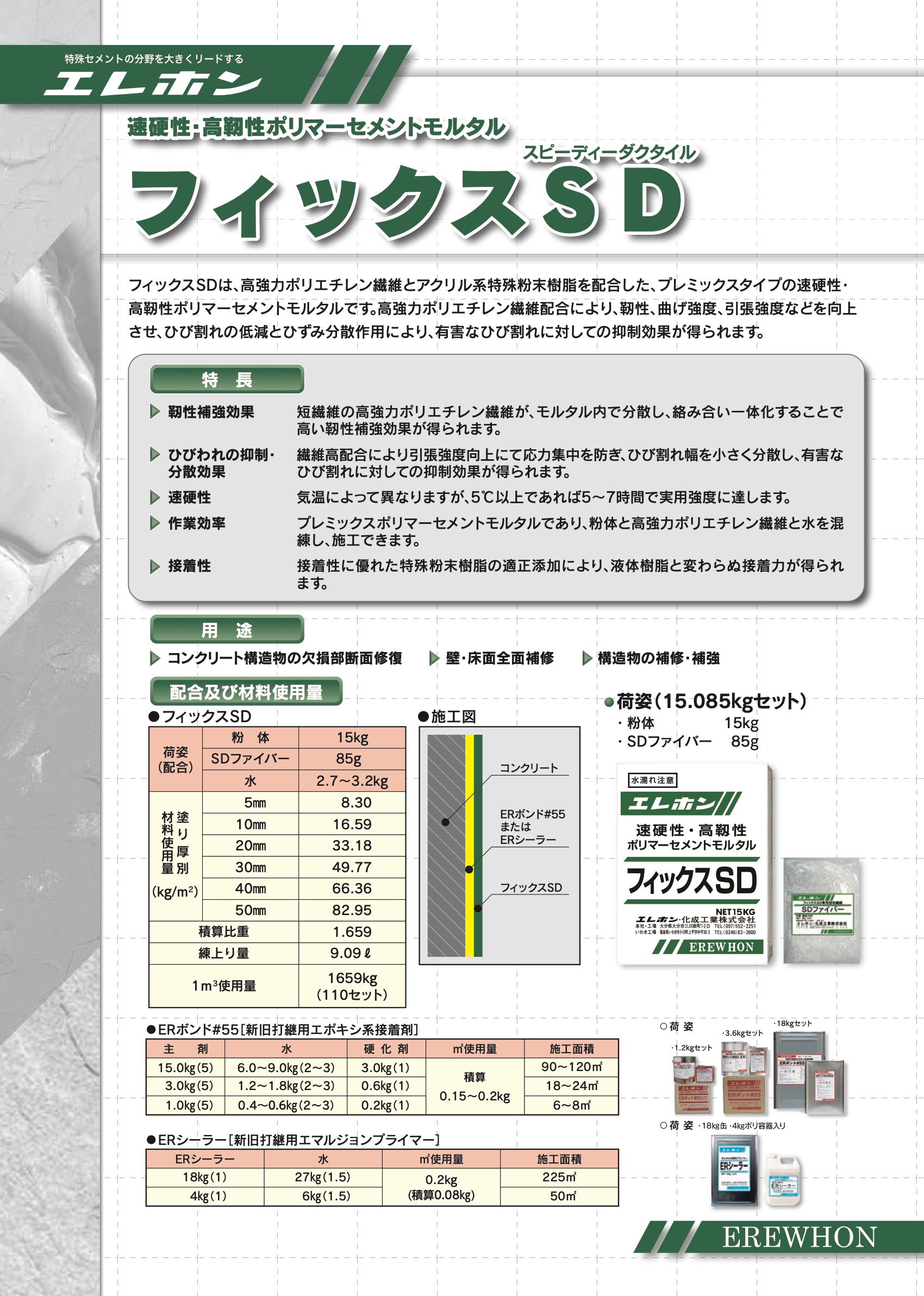 送料込み【新品】フィジックス・エラ　15ポンド2オンス28 エレホン フィックスSD 15.085kgセット 速硬性・高靭性ポリマー