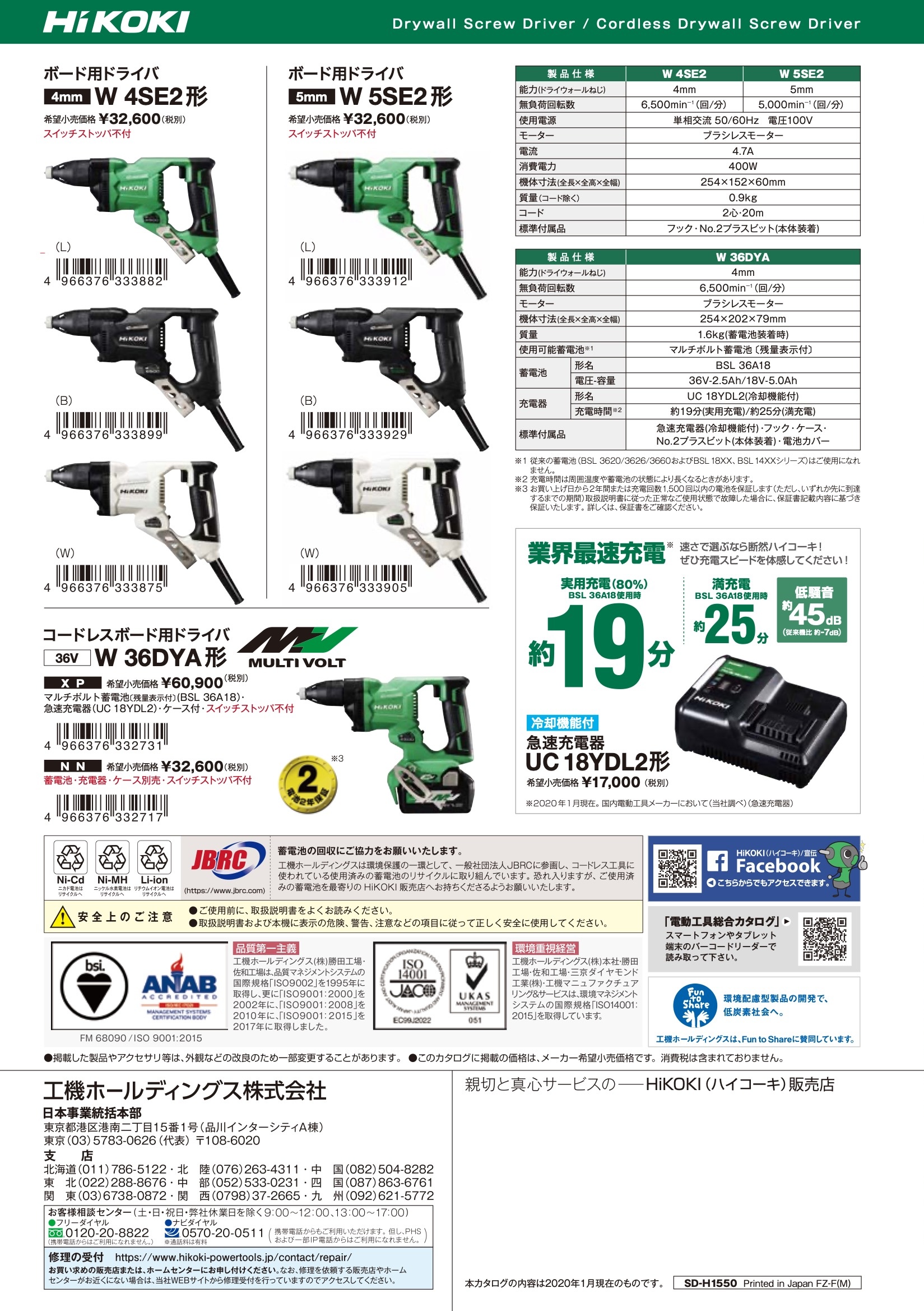 数量限定特価　HiKOKI ボード用ドライバ W5SE2(B)　ストロングブラック | HiKOKI | 04