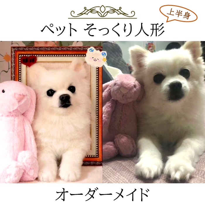 犬 猫 オーダーメイド 人形 上半身 植毛可能 ペットドール メモリアル わん にゃん : petdoll-j : HitasteJapanヤフー店  - 通販 - Yahoo!ショッピング