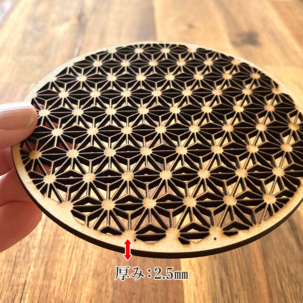 麻の葉 和風 和柄 コースター