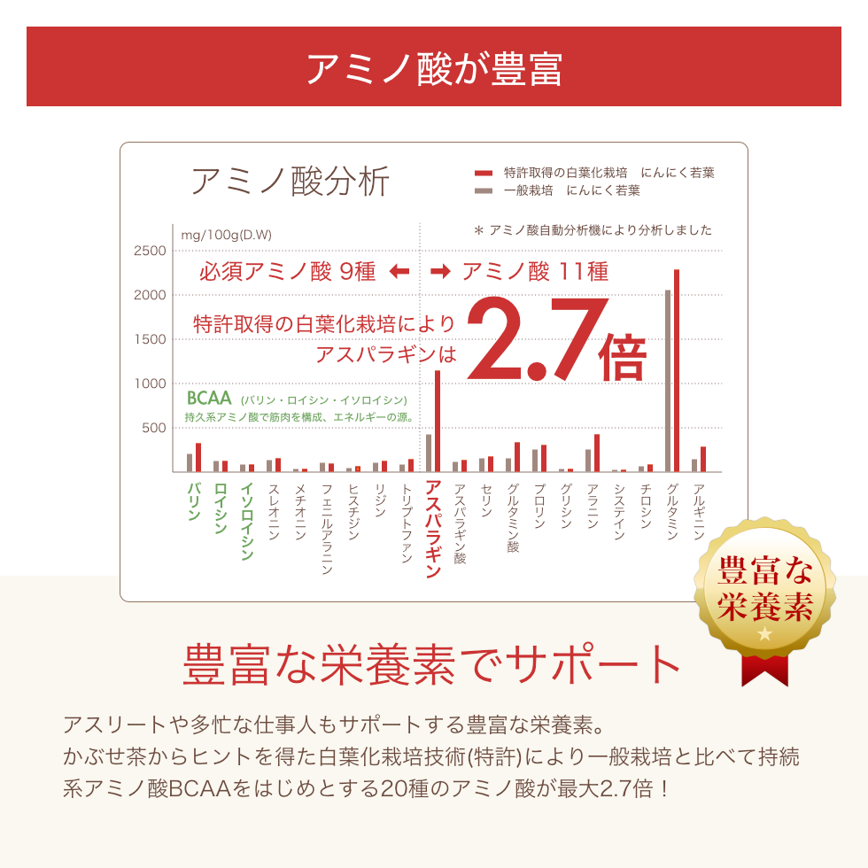 アミノ酸が豊富