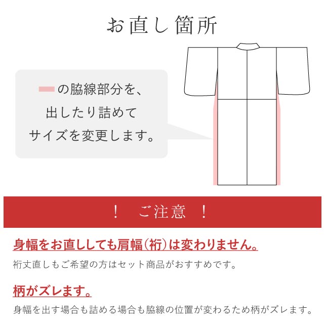 身幅 身巾 直し・お着物をあなたのぴったりのサイズに直します naoshi